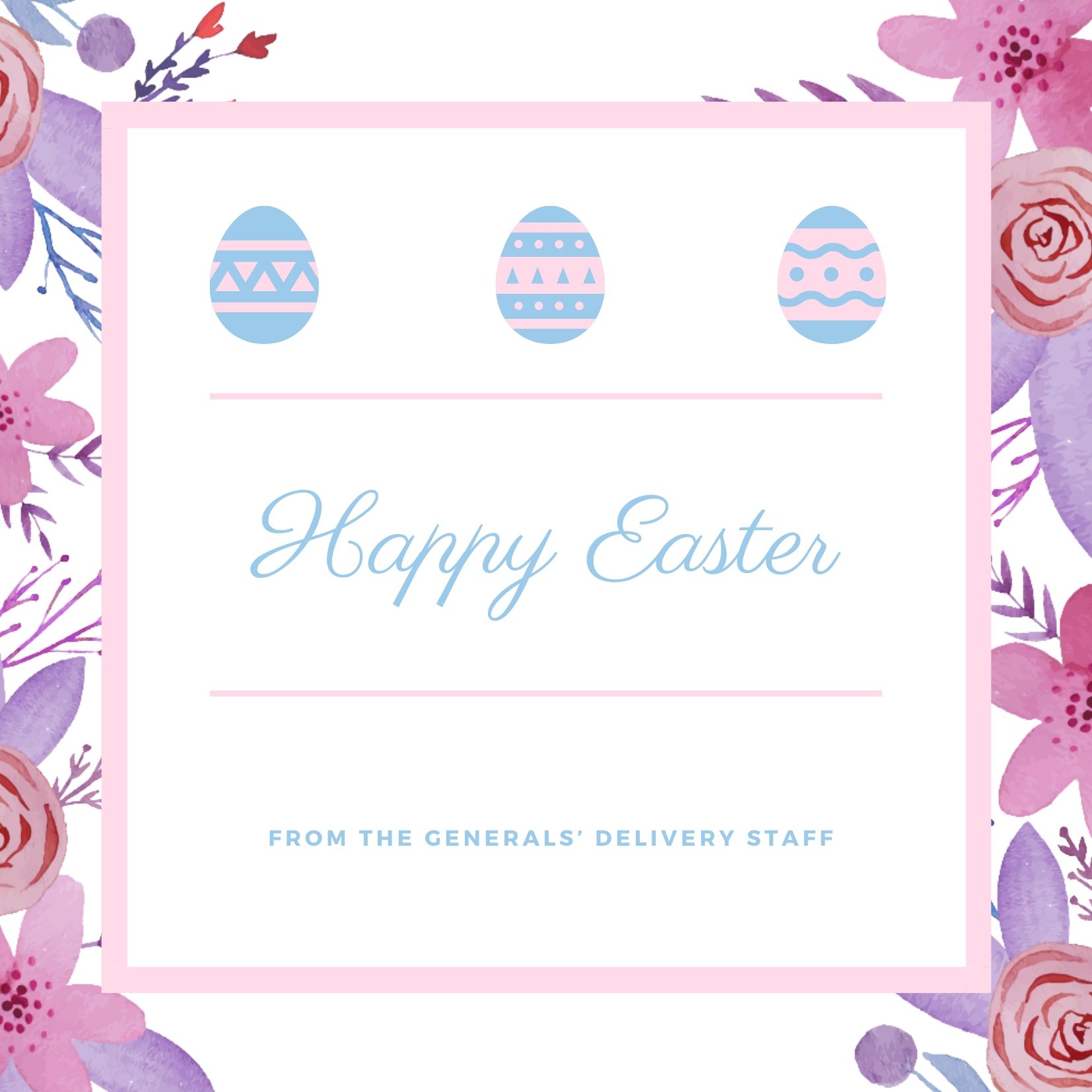 Pastel Dainty Floral Easter Brunch Invitation
