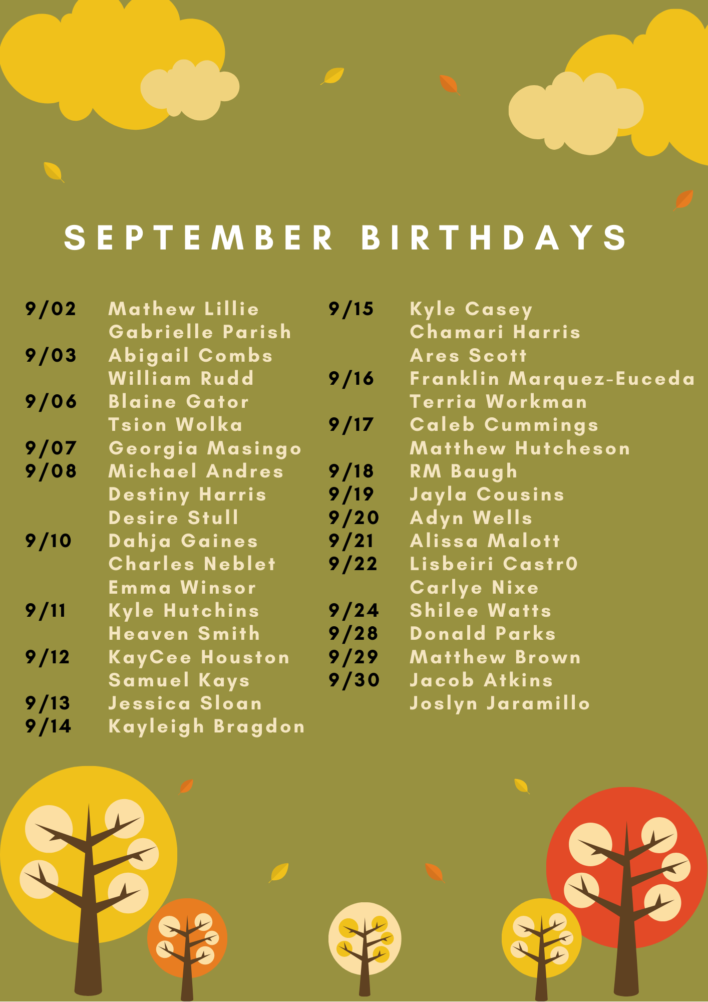 September Birthdays